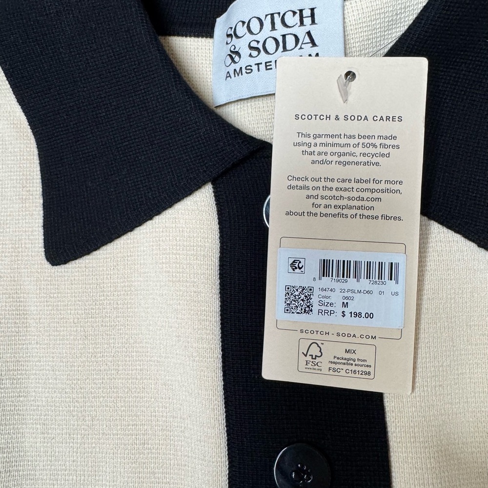 Scotch & Soda Black and Cream Cardigan - Picture 7 of 14
